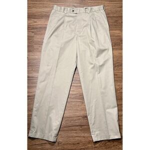 John Nordstrom Pants‎ Men's 36x32 Supima Beige Pleated Khaki Classic Chino Dress